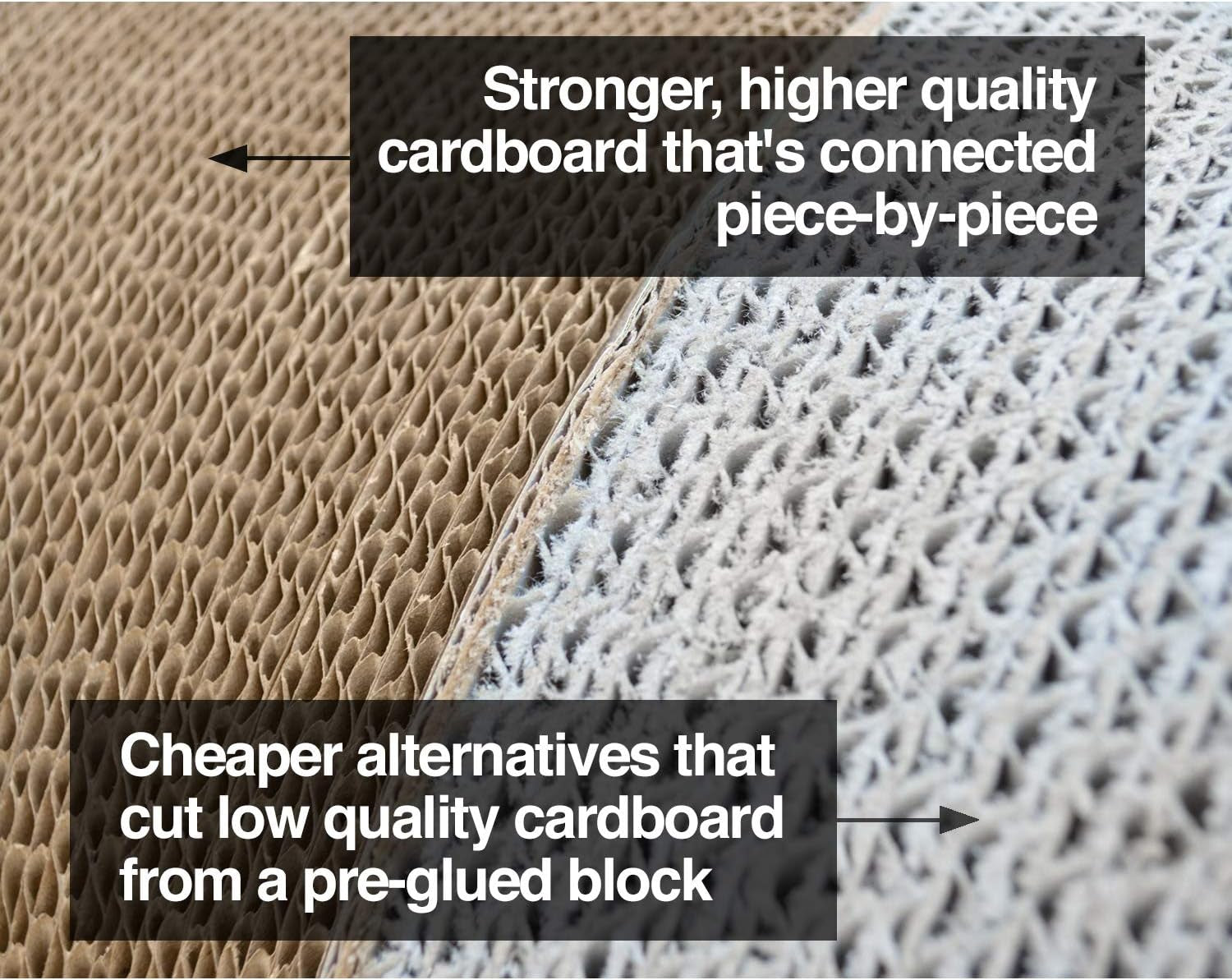 3-Sided Vertical Scratch Play & Perch Cat Scratching Post, 18" X 10.5" X 15.9", Multiple Angle Cat Scratching Pad; 6 Usable Sides, 100% Recyclable Cardboard Lounge