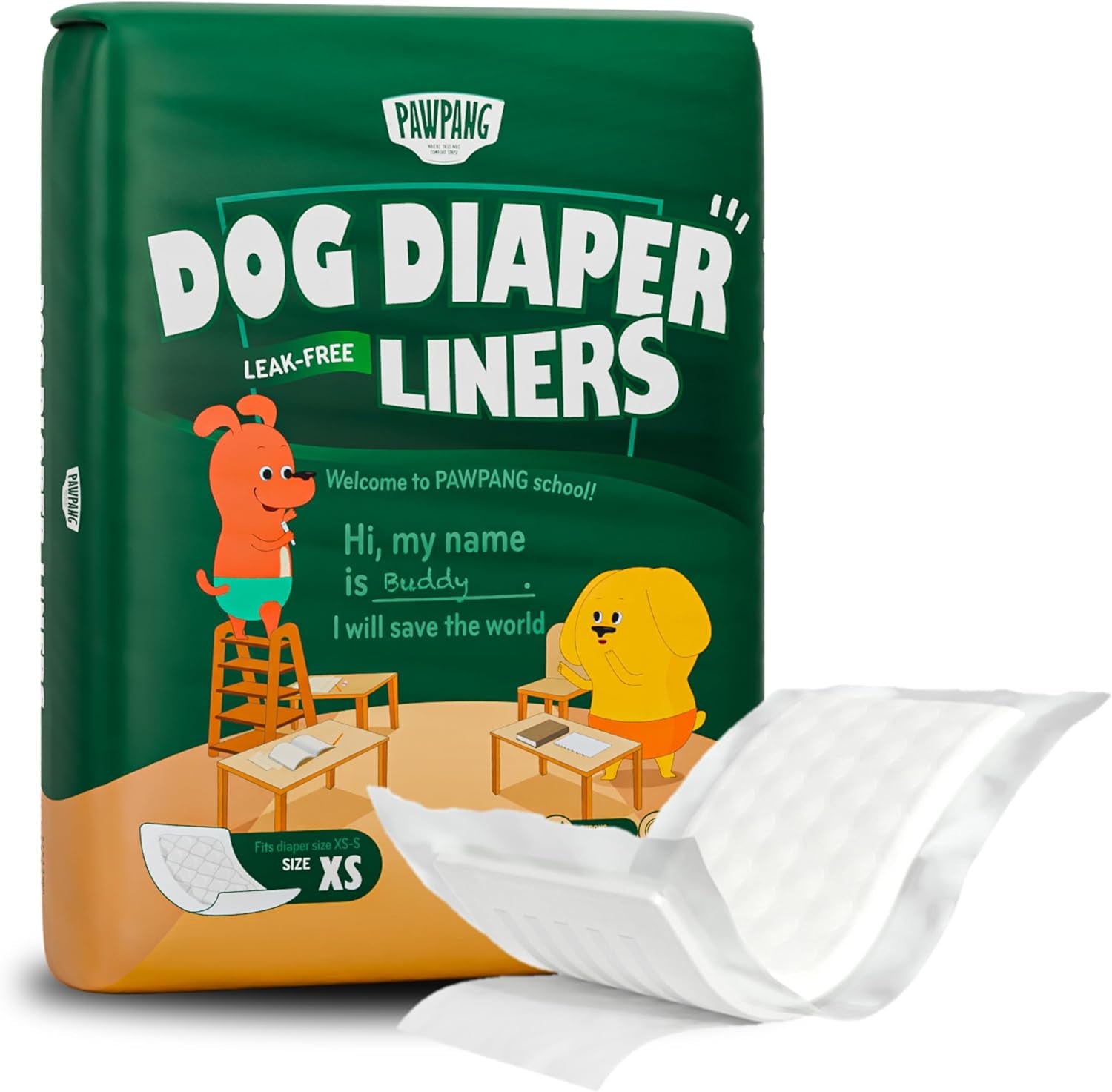 Disposable Dog Diaper Liners Booster Pads for Male & Female Dogs, 100Ct, 4 Sizes Options, Doggie Diaper Inserts Fit Most Types of Dog Diapers - Pet Belly Bands & Male Wraps (X-Small (100 Ct))