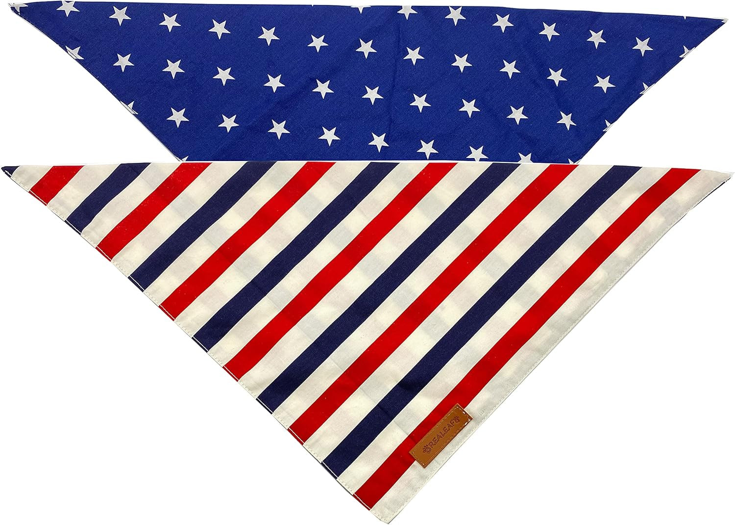 4Th of July Dog Bandanas 2 Pack, Reversible American Flag Pet Scarf for Boy and Girl, Premium Durable Fabric, Patriotic Bandana for Small and Medium Dogs (Small)