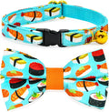 Sushi Cat Collar Bow Set, Breakaway Safety Collar, Wedding/Birthday Bowtie Collar for Kitten